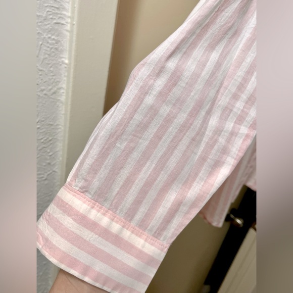 Old Navy Classic Button Up Pink and White Stripe size Large - Picture 3 of 5